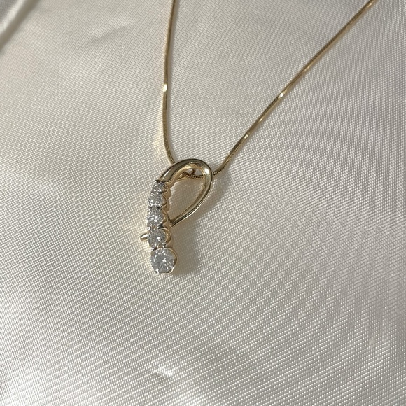 14k gold pendant with .80c diamonds, with 14k gold necklace - Picture 5 of 6